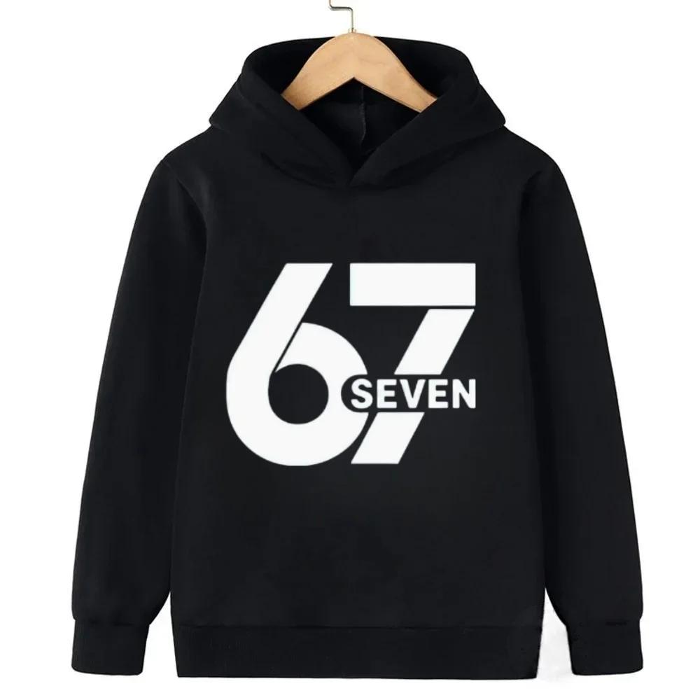 67 Six Seven Crazy Children s Hoodie Kids Casual Fashion Fun Boys Hooded Sweatshirt Pullover Girl Clothing Top 100 black yangxing2