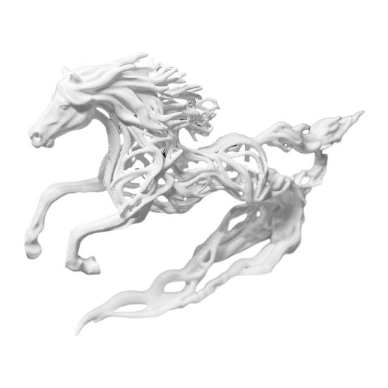 Фигурка лошади, напечатанная на 3D-принтере, стоящая, полая скульптура лошади, настольные зодиакальные украшения в виде лошади для декора дома, стола, полки S белый Tarot