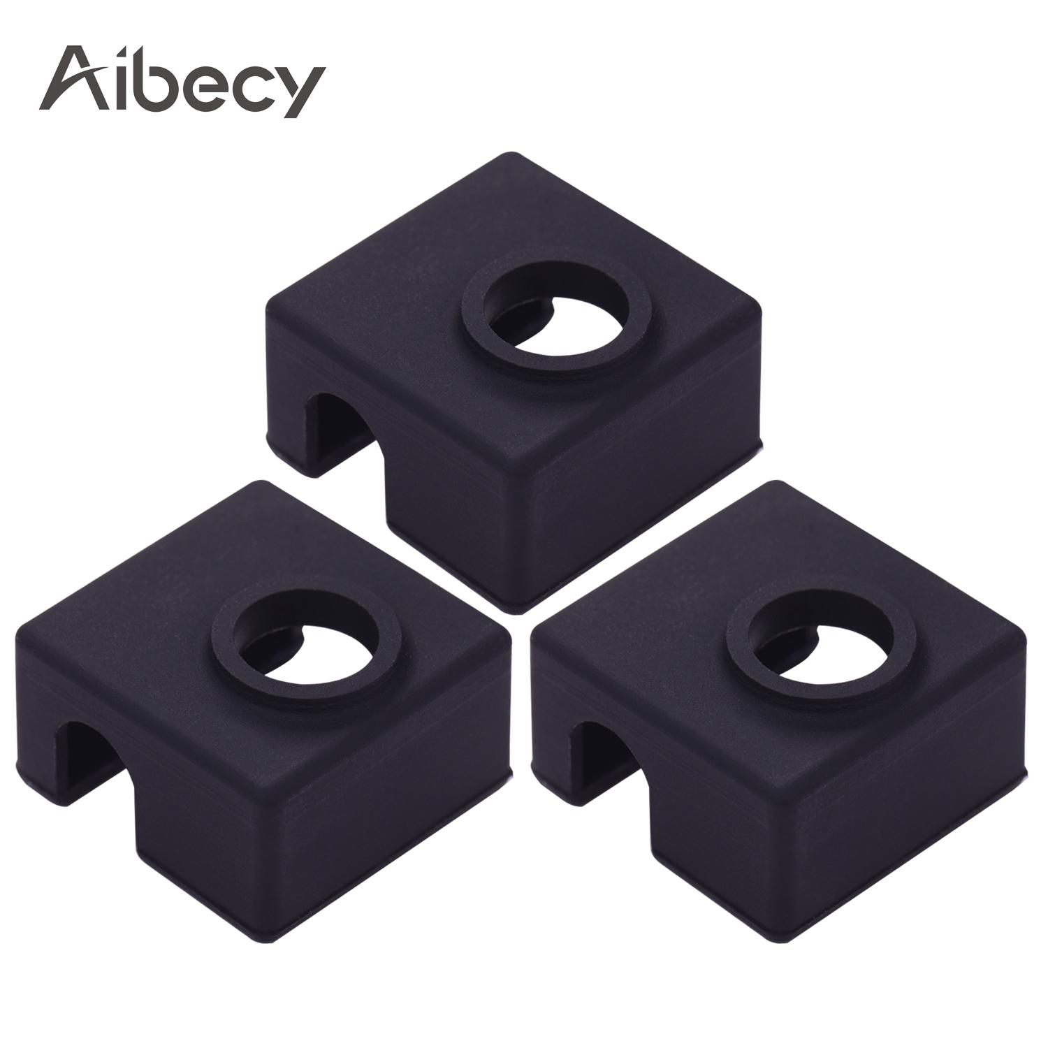 3шт Aibecy Силиконовый носок-нагреватель Блок-крышка MK9 Защитный инструмент для 3D-принтера чёрный 3d printing machine
