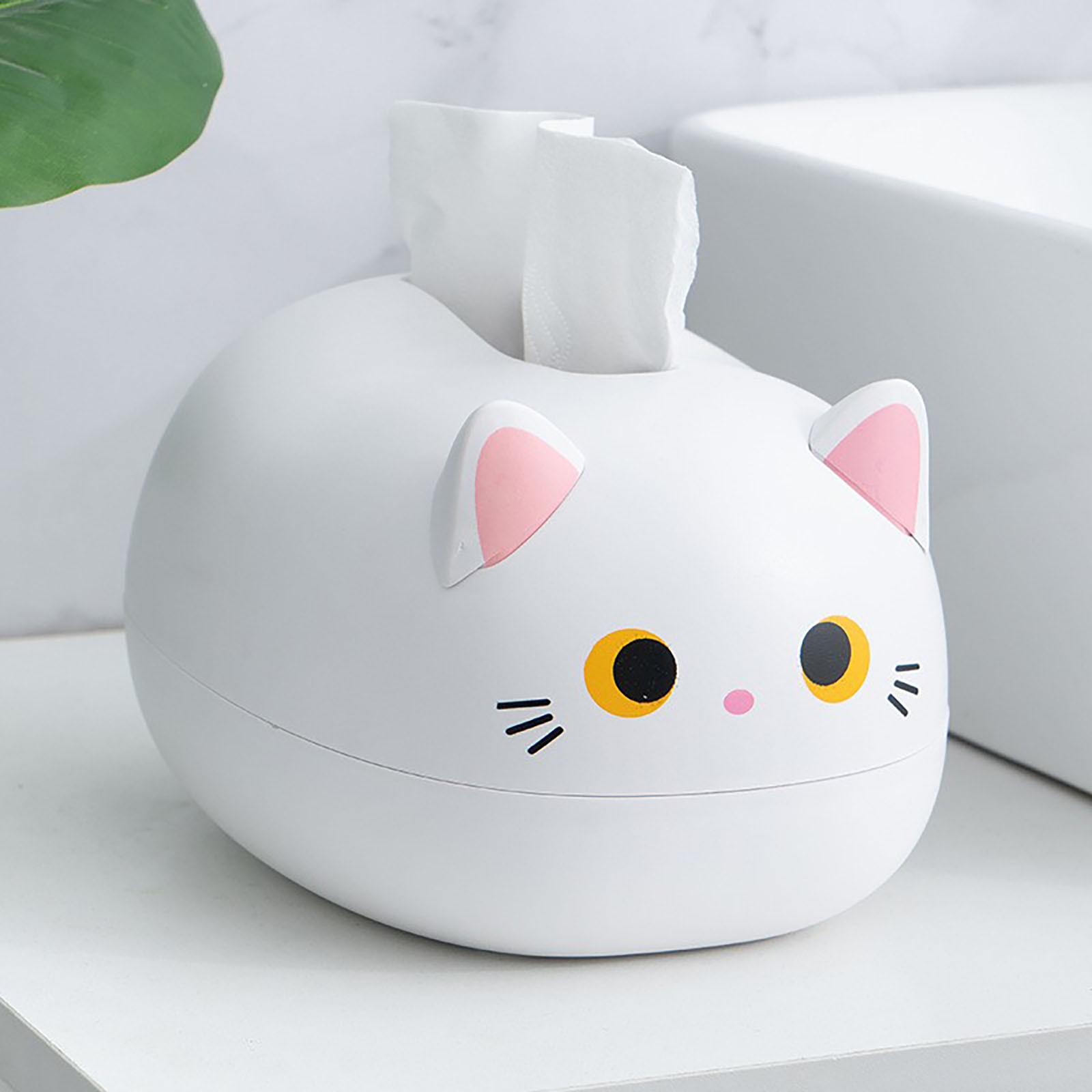 Коробка для салфеток для кошек, коробка для салфеток с милым котом, кавайный держатель для салфеток для кошек, милая коробка для салфеток для кошек, для автомобиля, дома, ванной комнаты, кухни, офиса One Size белый Refreshing Home