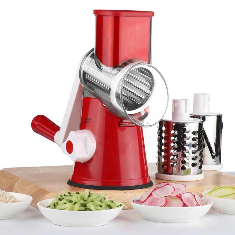 Vegetable Cutter Kitchen Gadgets Fruit Slicer Grater Shredder Manual Multifunctional Kitchen Accessories Potato Cheese gray Cozy Cottage-Relax