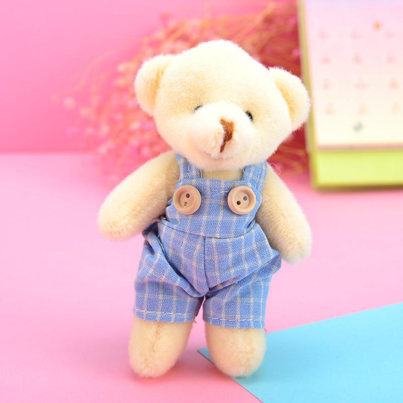 Трансграничная пара Медведь Плюшевая кукла Игрушка Сувенир plaid male bear, about 12 cm синий AI Supermarket