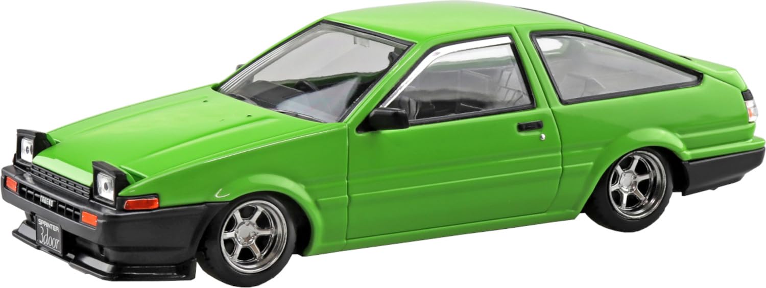 Пластиковый набор для сборки Aoshima Bunka Kyozaisha Raku Toyota Sprinter Trueno Custom Green Plastic Model 1/32 No.11CU-GN Color-coded (Машина) зелёный Nippon-Mart