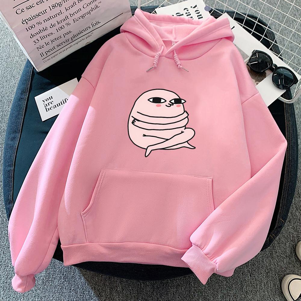 Розовые худи Ketnipz Kawaii одежда Мультяшный комикс Корейская мода Толстовки Графическое худи Молетом Зимние топы S white Fashion Pants NO.1