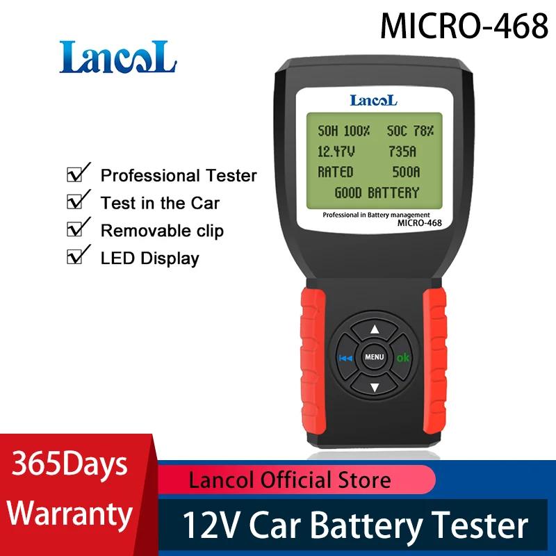 Lancol Micro468 Car Battery Tester Portable 12V Auto Digital 100-2000CCA  Automobile Battery Analyzer Tool For Car English yellow Lancol Motors