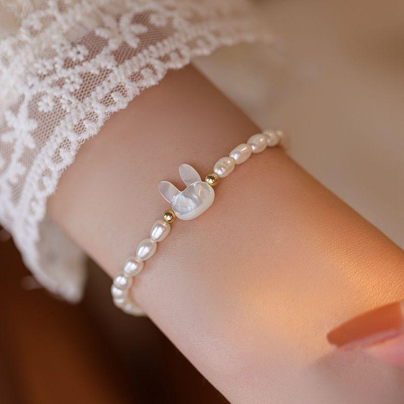 100% Натуральный Пресноводный Жемчуг Сладкий Кролик Животное 14K Золото Наполненный Женский Браслет Акция Для Женщин Дешевые Подарки brown My fine jewelry
