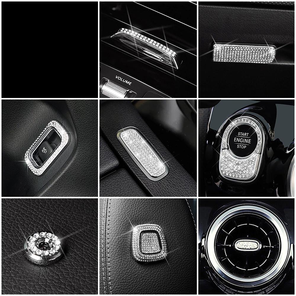 Для Mercedes Benz B Class W247 B180 B200 B220 B250 Внутреннее украшение центральной консоли Ремонт Кристалл Бриллиантовое кольцо Отделка Style B gray 91440111MAC31P5G8T