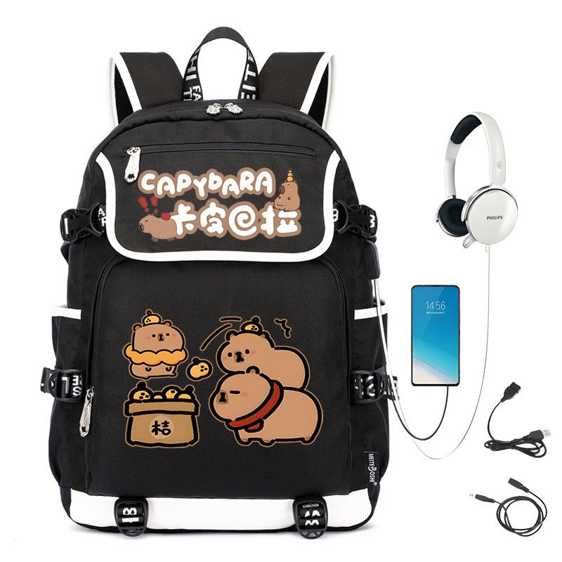 School Bag Trend Large Capacity Cute Junior High School Students Durable Lightweight Backpack Men And Women no specification black About Luggage