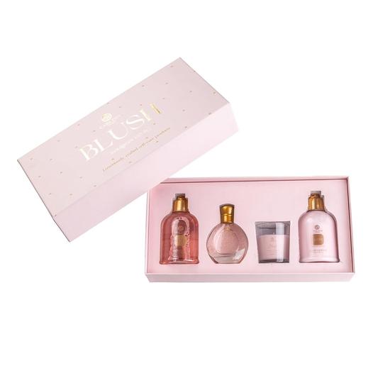 Carlton London Luxury Blush Bath and Body Care Gift Set Hamper for Women Ladies & Girls I Body Wash, Body Lotion, EDP Perfume, Scented Candle white