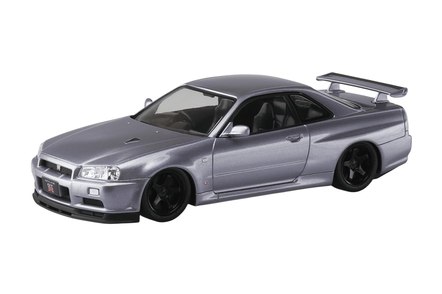 Aoshima Bunka Kyozai Rakupla Сборная модель-конструктор Nissan R34 Skyline с кастомными колесами Масштаб Пластиковый набор (АОСИМА) нет. 12CU-AS GT-R (Атлет Серебро) 1/32 gray Premium SPEED