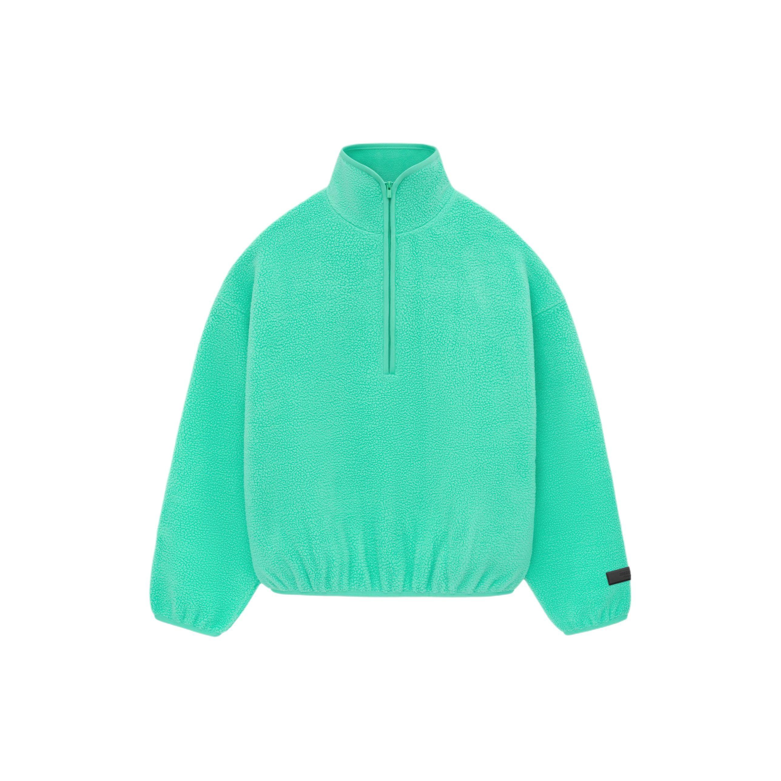 Мужские нейлоновые мужские топы Fear of God Essentials с половиной молнии с листьями мяты, зеленые 202SP244272F XL blue