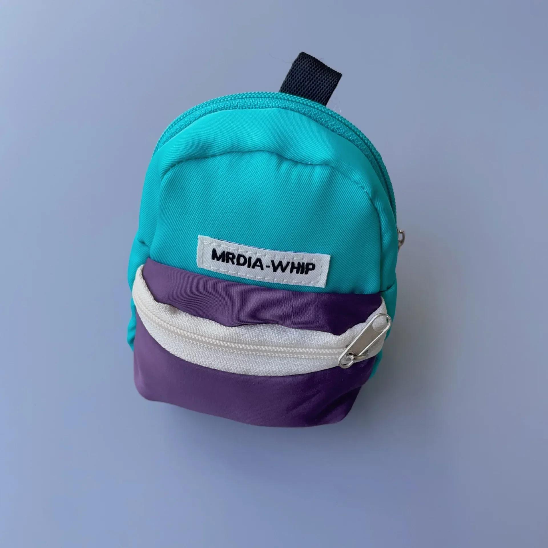 Красочный детский кошелек на молнии с наушниками для монет Kawaii Mini Backpack сумка для хранения аксессуаров Key Phone Organizer Подвеска blue YEJET-Bag