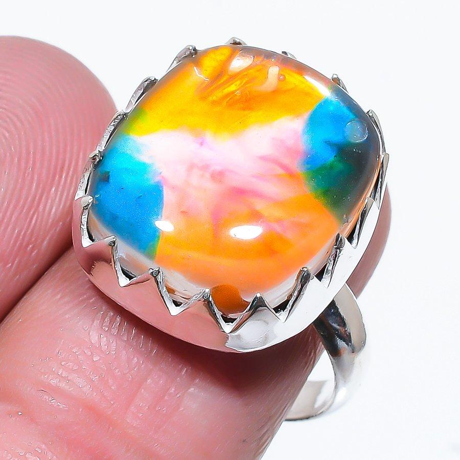 Dicorich Glass Ручная работа Серебро 925 пробы Кольцо Размер 8.5 d5B88 blue Copperjewels