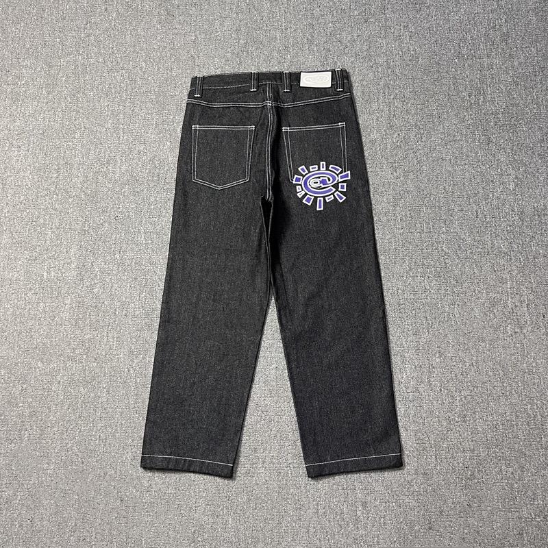 RogueWave New Jeans Высококачественная печать Вышивка Прямые джинсы Черные брюки Мужские джинсы Принт Тренд Уличная одежда Джинсы Мужские S gray