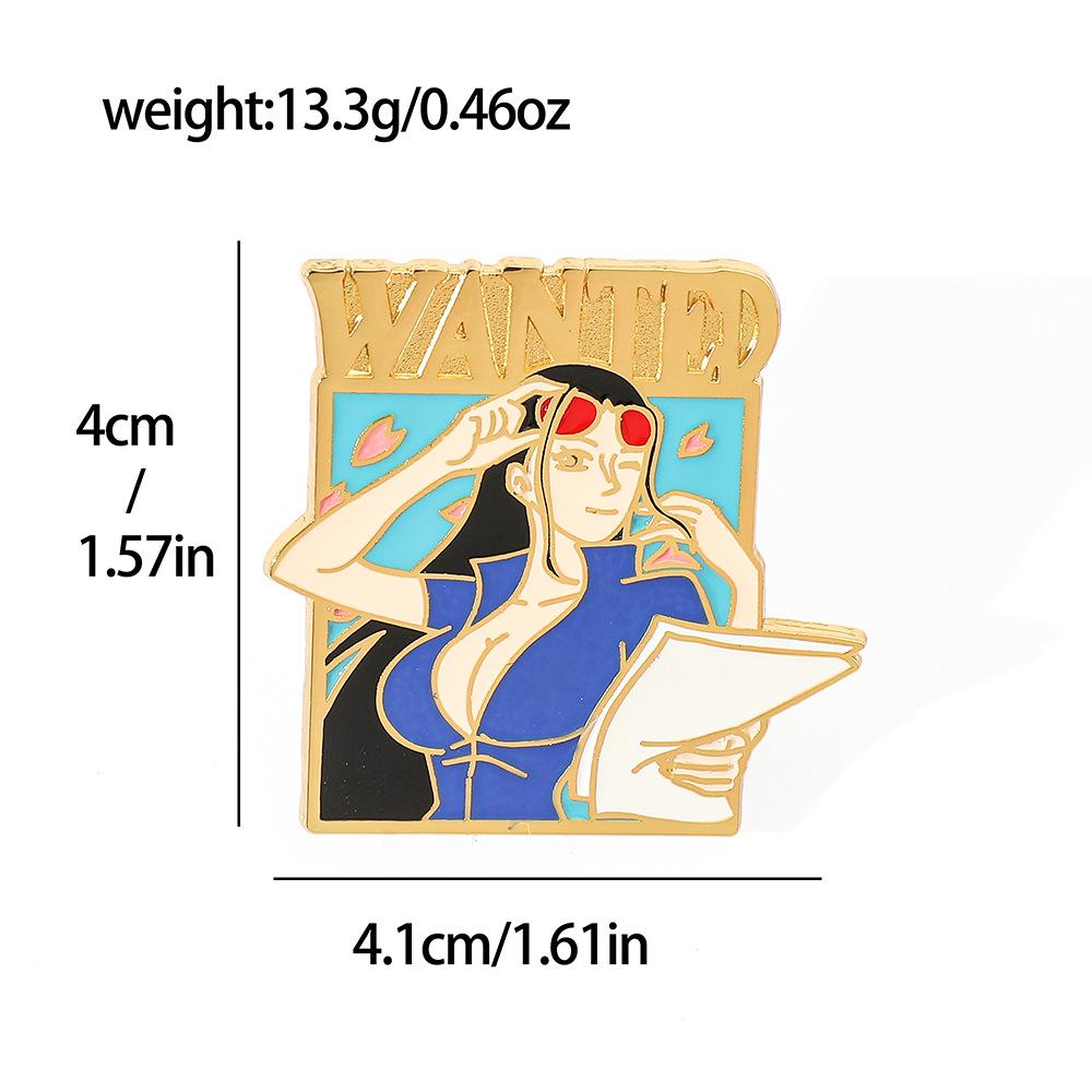 Японское аниме ONE PIECE металлическая значок Луффи Санджи Солона персонаж красоты сплав брошь аксессуары beige Green-Fashion home
