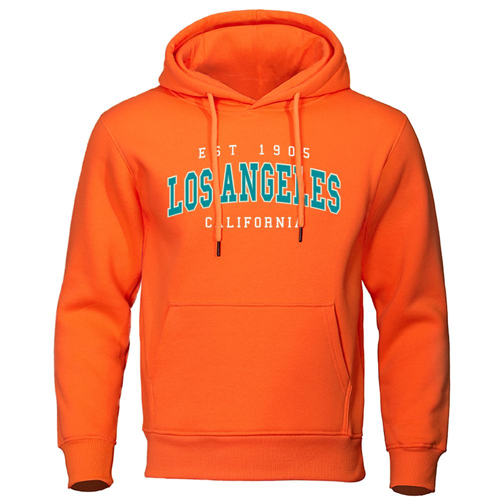 Est 1905 L0S Angeles California Letter Hoodie Autumn Hoody Loose Oversize Clothes Cotton Comfortable Hoody S orange Hoodie Suit Clothing