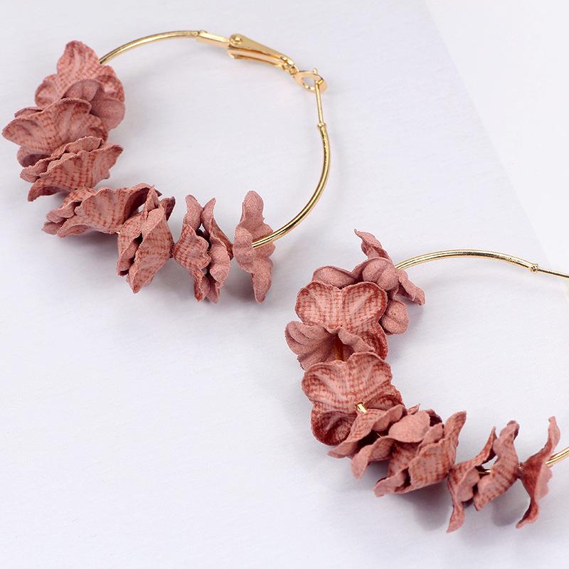 Корейские летние серьги с лепестками цветов для женщин brown FashionFlair