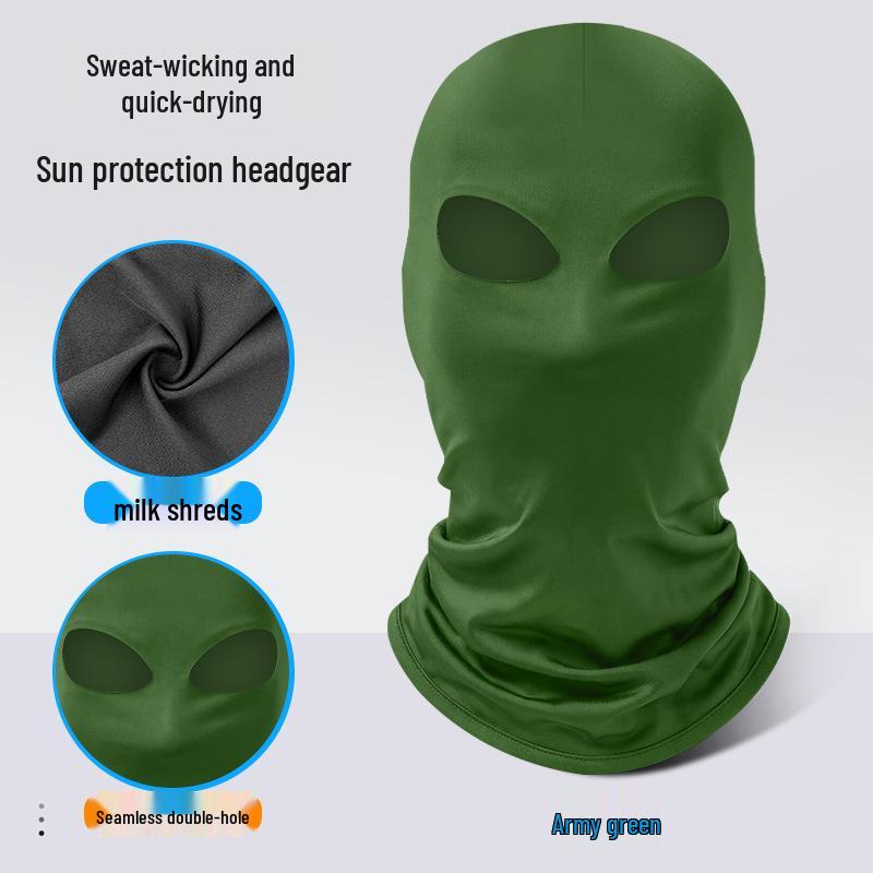 Спортивная маска Ice Silk Sunshade Mask: Быстросохнущая, однотонная, трехдырочная балаклава для езды на велосипеде One Size black Shoes Arena
