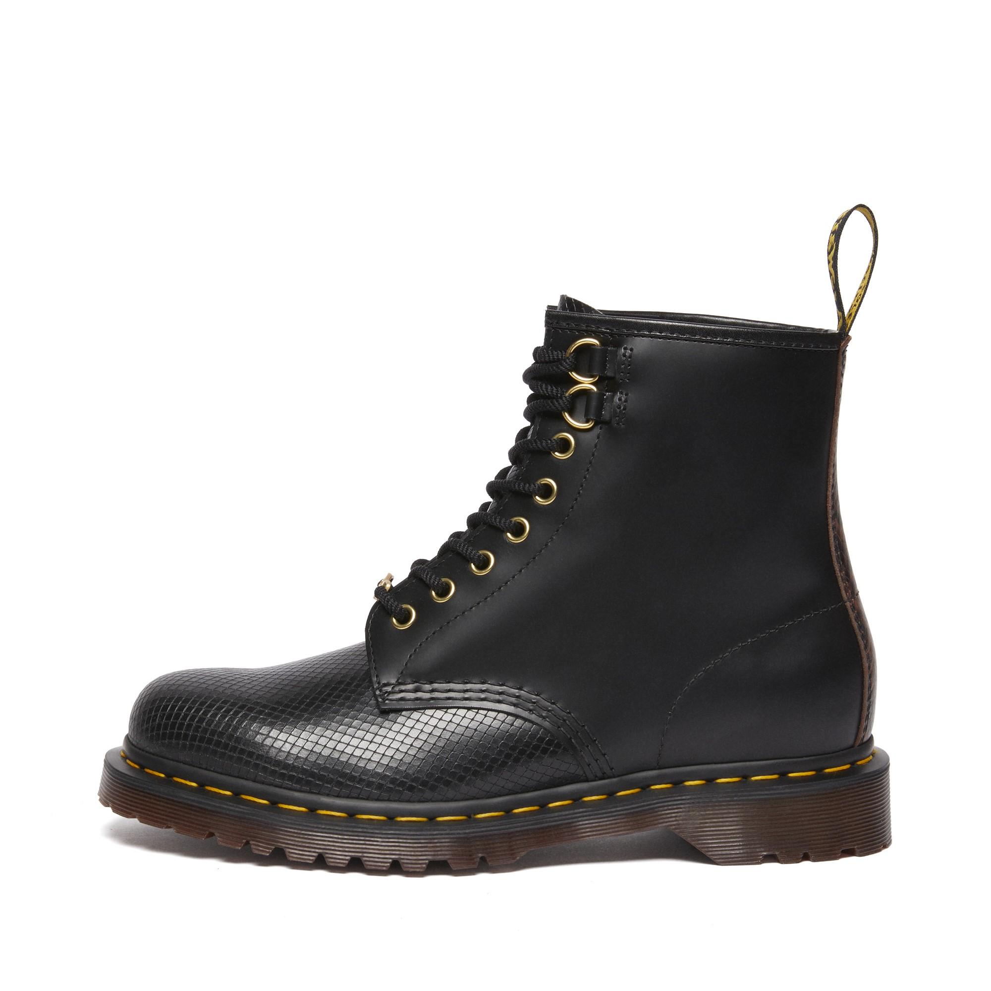 Доктор. Martens 1460 Кожа Змея Год Ограниченный выпуск Модные Универсальные Восьмидырочные Ботинки до середины икры Унисекс ботинки Черные 41017001 38 black Dr. Martens