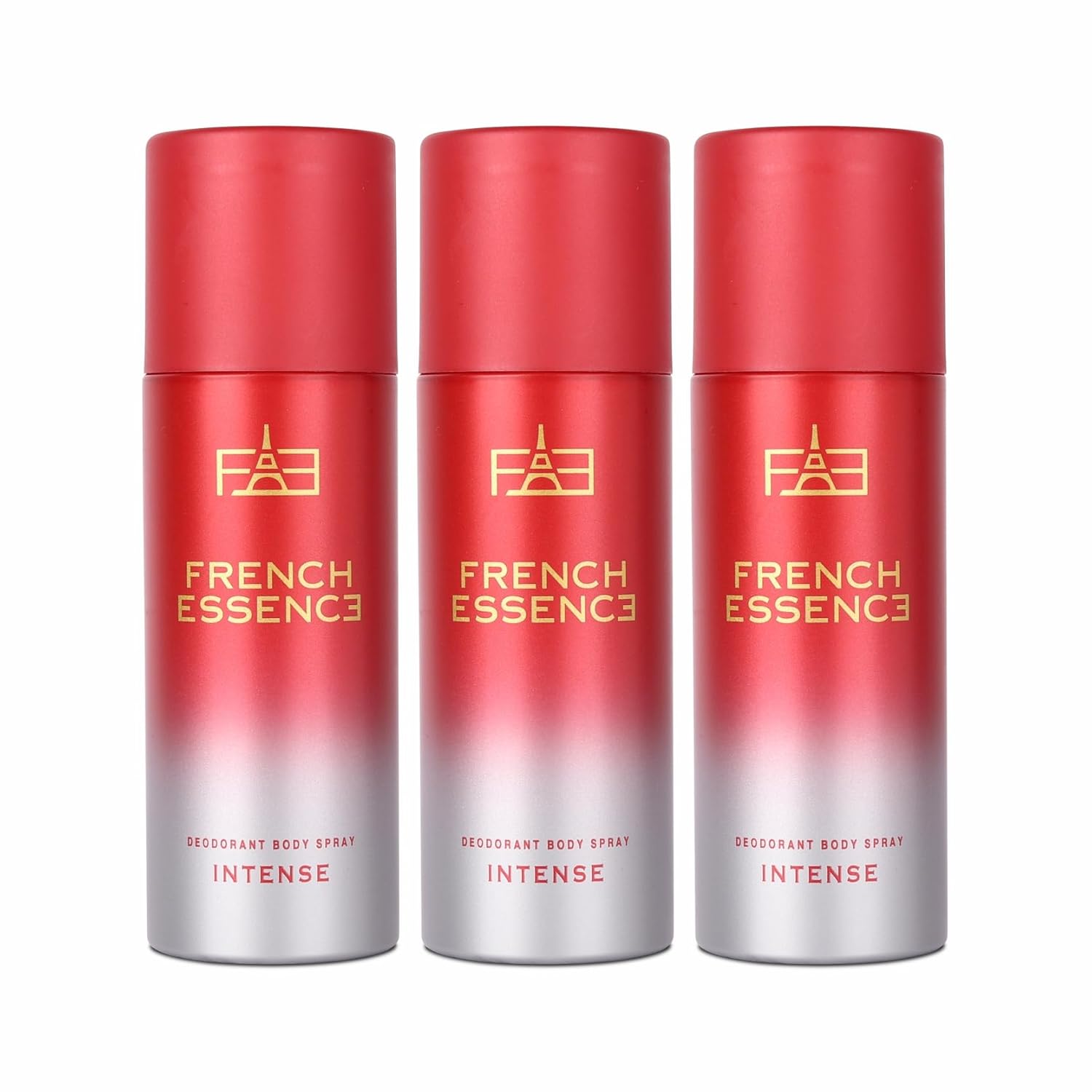 French Essence Intense Deodorant Body Spray Combo For Men Pack Of 3 X 150ml - 5.07 Fl.oz. Each M чистый Establish1980-Fragrance Hub