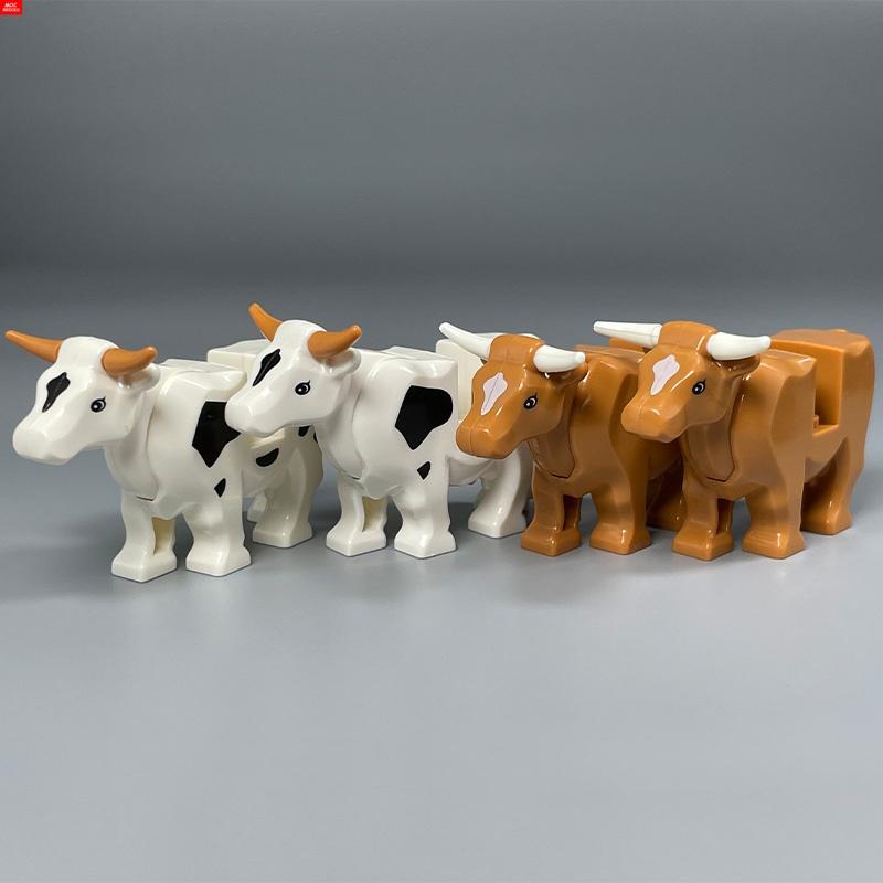 MOC Кубики Животные Зоопарк Тигр Леопард Слон Волк Акула Белый Медведь Кит Строительные Блоки Детские Игрушки Фигурки Фермы Сборка brown Professional fishing