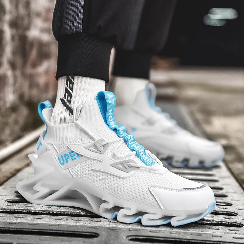 Luxus Tenis Masculino Высококачественная обувь для мужчин Blade большого размера Flying Woven Casual Breathable Mesh Running Sneakers Бесплатная доставка 38 white Sneaker Culture