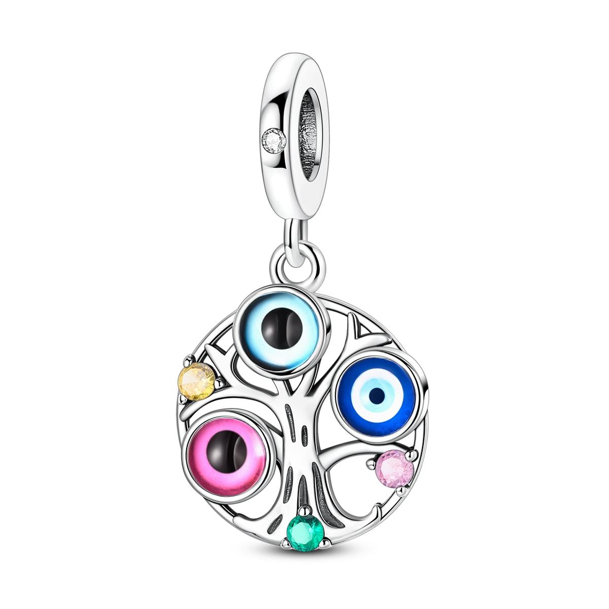 925 Silver Tree of Life Charm Beads DIY Bracelet Jewelry Gift for Family Handmade Design gray Wan Ying
