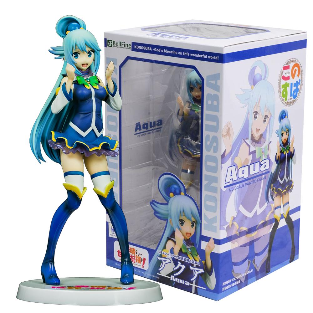 19СМ Аниме Kono Subarashii Sekai Shukufuku Аква Фигурка Модель Игрушка Кукла Экшн ПВХ ni o 1/8 Развлекательная Игра Безопасная Для Детей Веселье With box gray Helenal