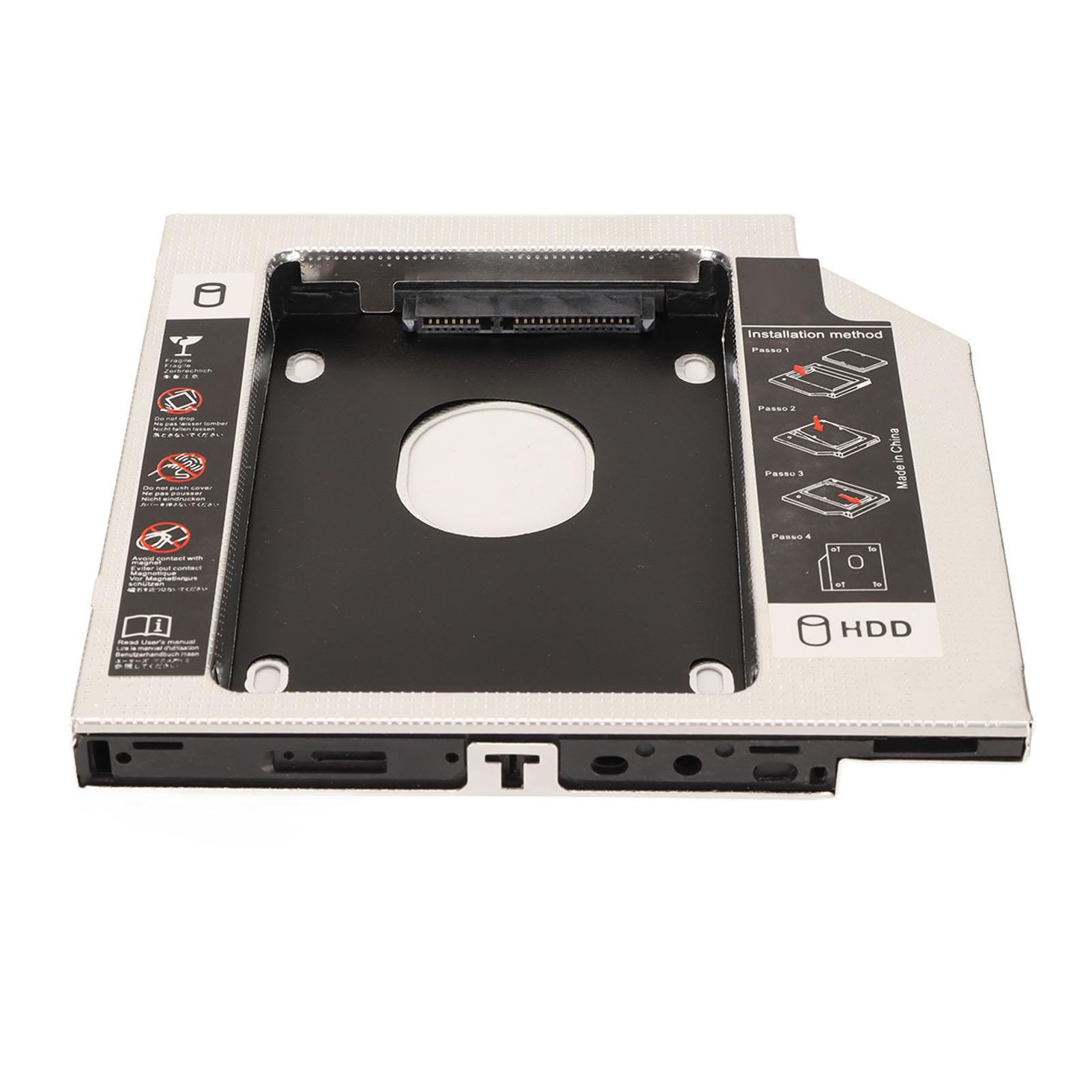 HDD Caddy Bay 2.5in General 12.7mm Adding 2nd Hard Drive Optical Tray for Laptop CD DVD ROM  (Нет black DIYelecs