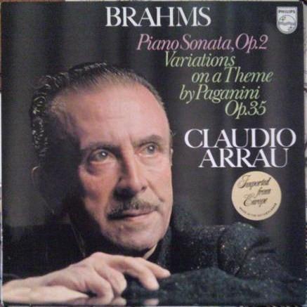 LP Record JOHANNES BRAHMS - CLAUDIO ARRAU - Piano Sonata, Op. 2 / Variations On 9500066 Philips 1976 Netherland Classical Used RecordCityJP