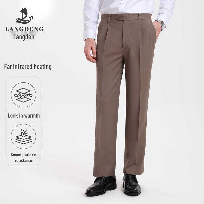 Мужские деловые прямые брюки Langdeng с двойной складкой 40 gray JDST online