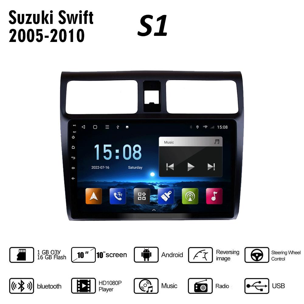 10-дюймовый автомобильный стерео радио Android Carplay для Suzuki Swift 2005-2010 мультимедийный плеер 2 Din DVD-динамики головное устройство аудио WIFI 1 + 16 ГБ gray Yousui Auto parts