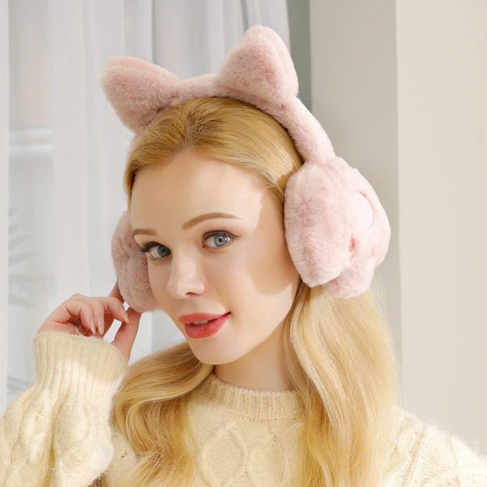 Мягкие ушные вкладыши Cat Plush Eararmuffs Anti Wind Keeper Cute Ear Cover Cat s Paw Cold Protective Ear Warmer Female beige Outdoor Boutique TOP