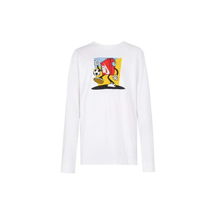 Детская футболка с длинным рукавом с принтом логотипа Nike Белый DR9655 XL white