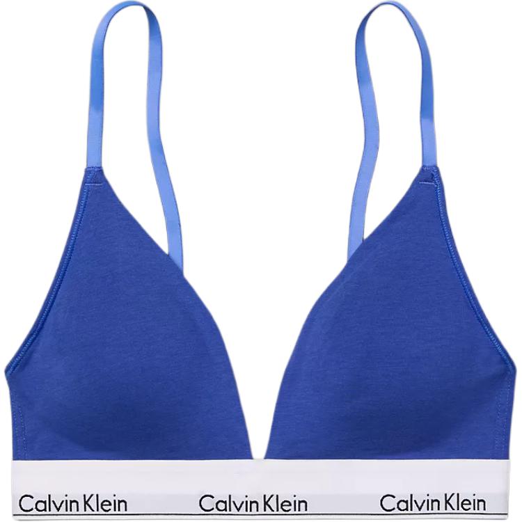 Calvin Klein Треугольный бюстгальтер с тонкой подкладкой и жаккардовым узором в виде букв Женское нижнее белье Ярко-синий QF5650-542 XS blue