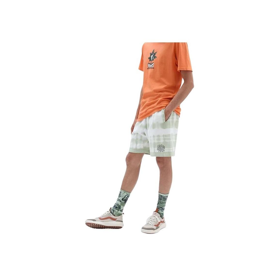 Vans Tie-Dye Mid-Rise Loose Fit Five-Point Casual Shorts Men shorts Aqua-Green VN0A7S4XYV91 L brown