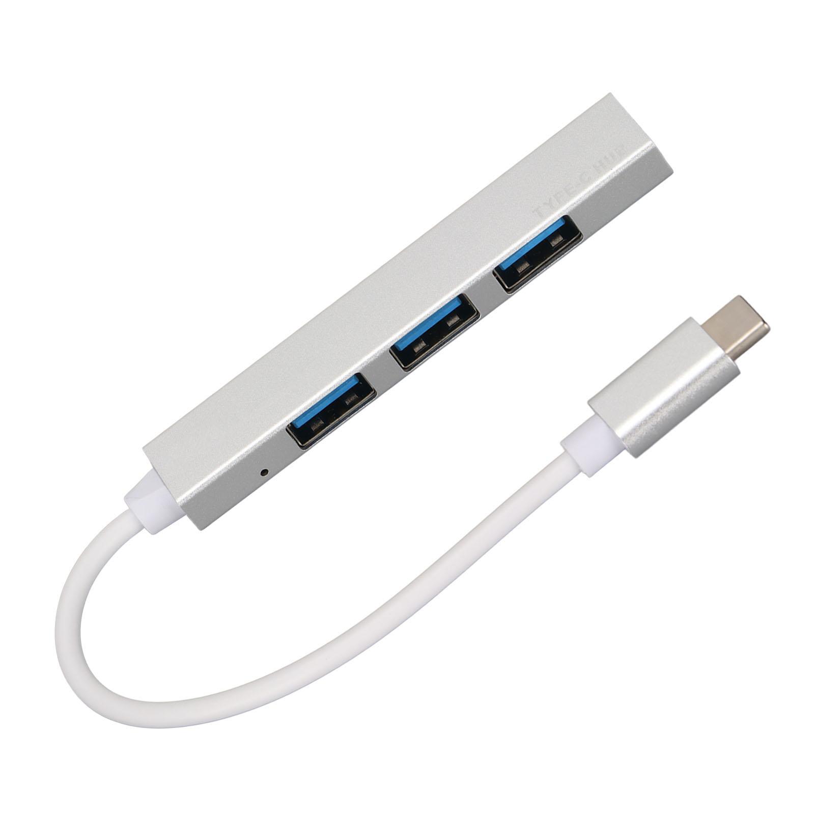 USB C Хаб 4 в 1 Тип C на USB 2.0 USB 3.0 Мини Портативная Серебристая Док-станция для Настольного ПК Ноутбука white mfySpace
