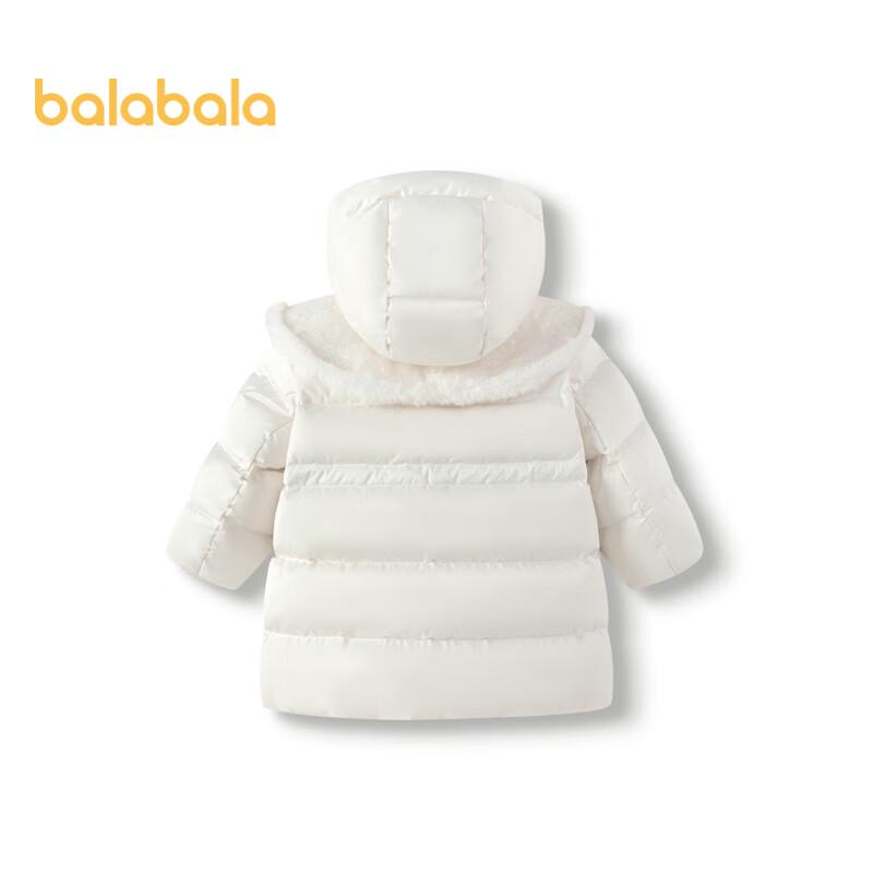 Детская утепленная куртка средней длины с капюшоном Balabala для девочек 90 грязно-белый JDST online