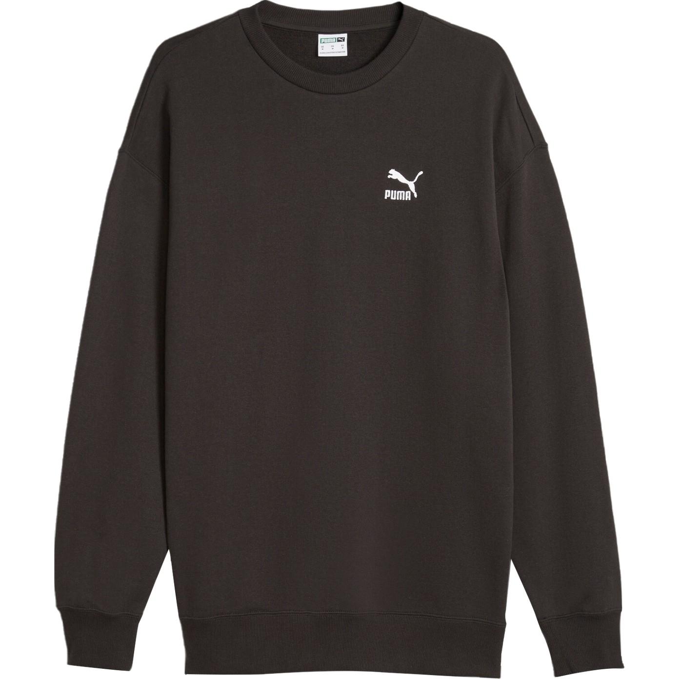 Puma Classics Спортивная повседневная толстовка с круглым вырезом и вышитым логотипом-буквой Мужская толстовка Черный 623438-01 S black