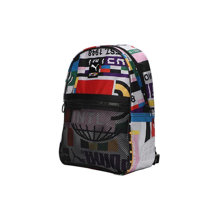 Puma Printed Zipper Canvas Backpack Women Backpacks Multicolor 077952-02 OSFA black