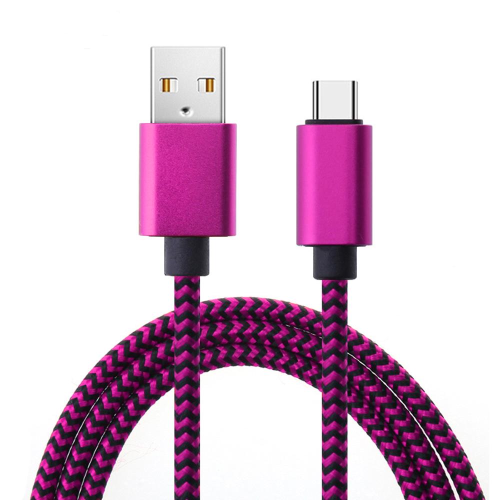 Зарядное устройство Type C для быстрой зарядки Samsung Xiaomi USB-кабель Type C для быстрой зарядки Дата Синхронизация Нейлоновый плетеный провод Зарядный кабель 1m purple Fast charging