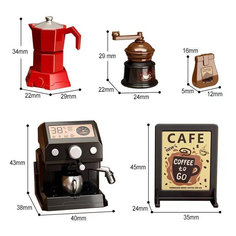 Dollhouse Good-Looking Mini Coffee Machine Doll House Model Ornament Diy Scene Play House Children S Small Toys black Happy Time For kids
