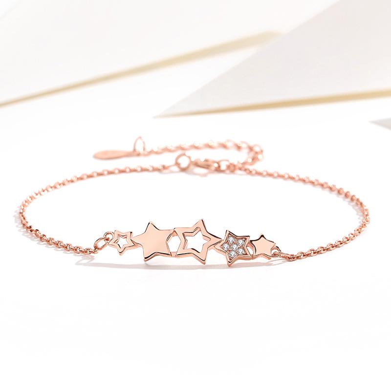 Браслет  Колесо обозрения Звезда  в цвете Rose Gold: Стерлинговое серебро, Высококачественные ювелирные изделия для женщин – Идеальный подарок на Рождество или День рождения Silver 925 beige The Best Experience