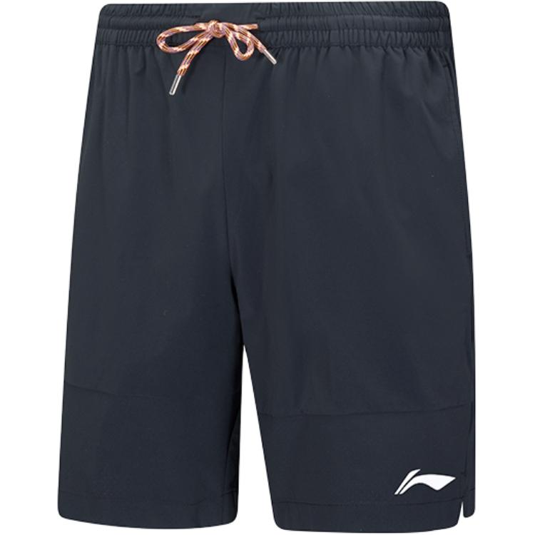 Li Ning Однотонные шорты средней посадки на кулиске Дышащие Универсальные Прямые Повседневные Шорты Унисекс AAPV113-1 2XL black Li-Ning