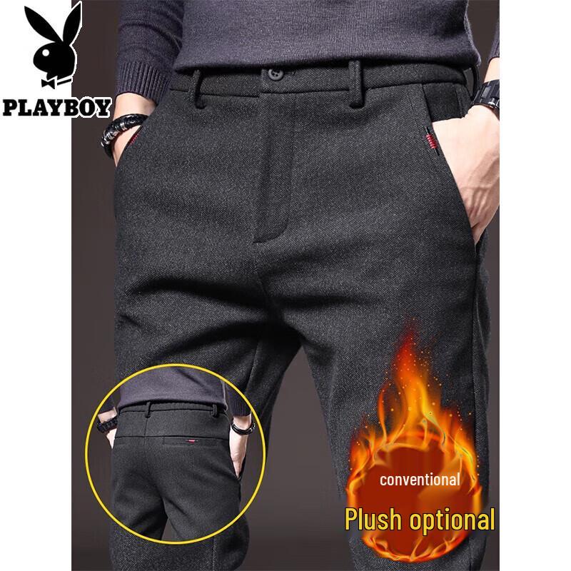 Мужские повседневные прямые брюки PLAYBOY приталенного кроя 29 black