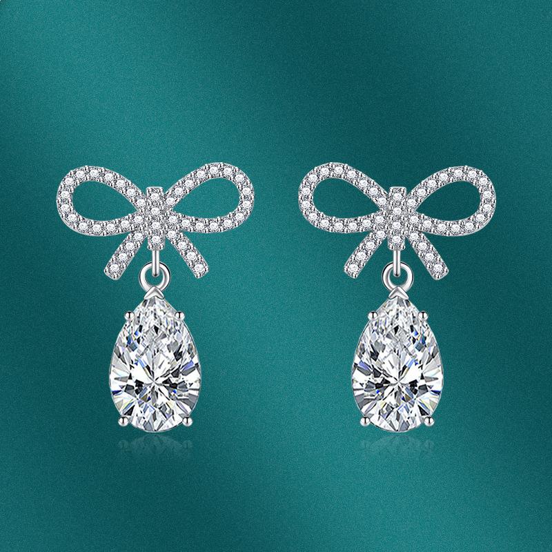 Классические серьги SACE GEMS из медного сплава с цирконом, женские ювелирные изделия, свадебный подарок для вечеринки белый