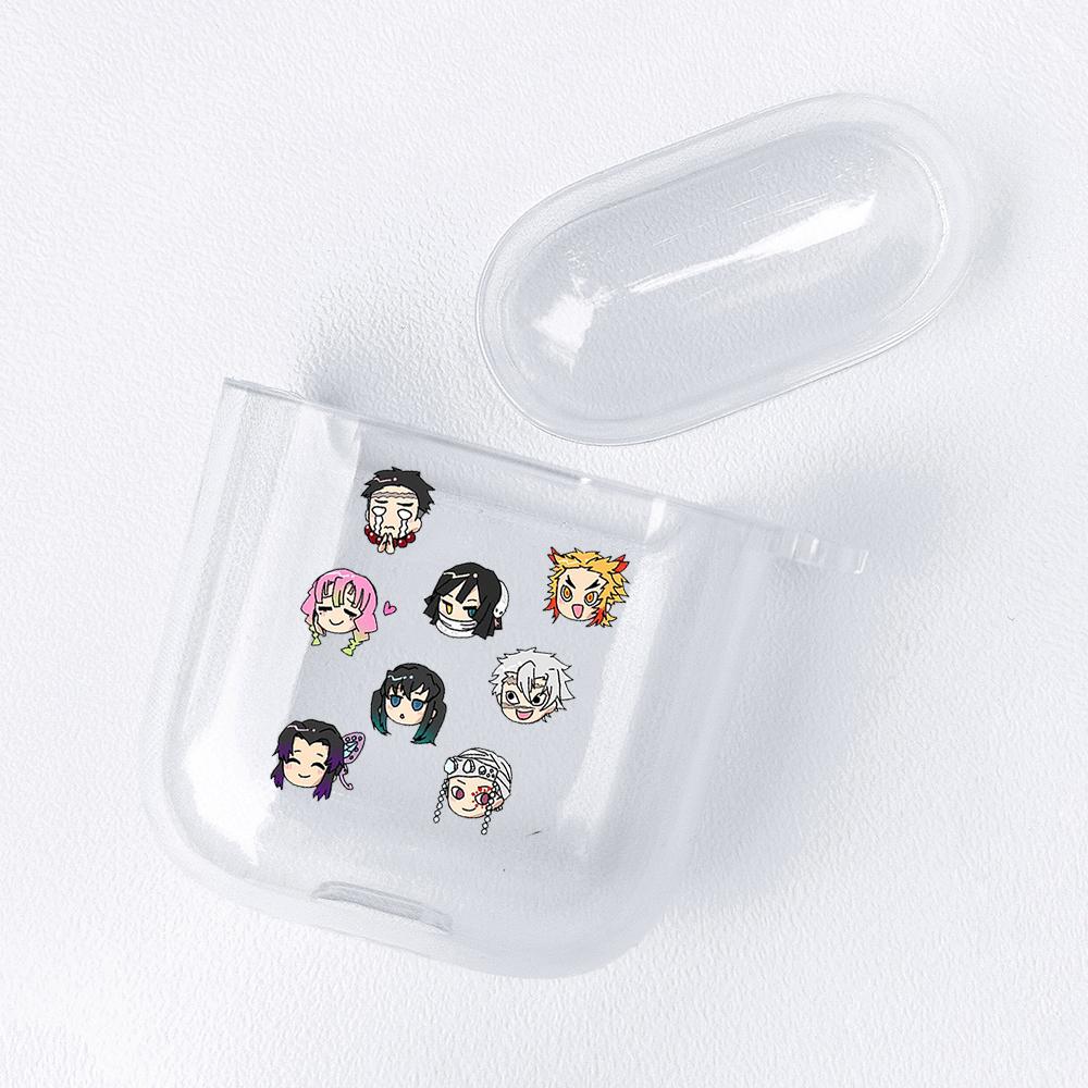 Demon Slayer Nezuko Zenitsu Tanjirou прозрачный чехол для Airpods Funda Airpods 2/1, чехол Kimetsu No Yaiba, мягкий чехол из ТПУ Airpods 1/2 white mart06