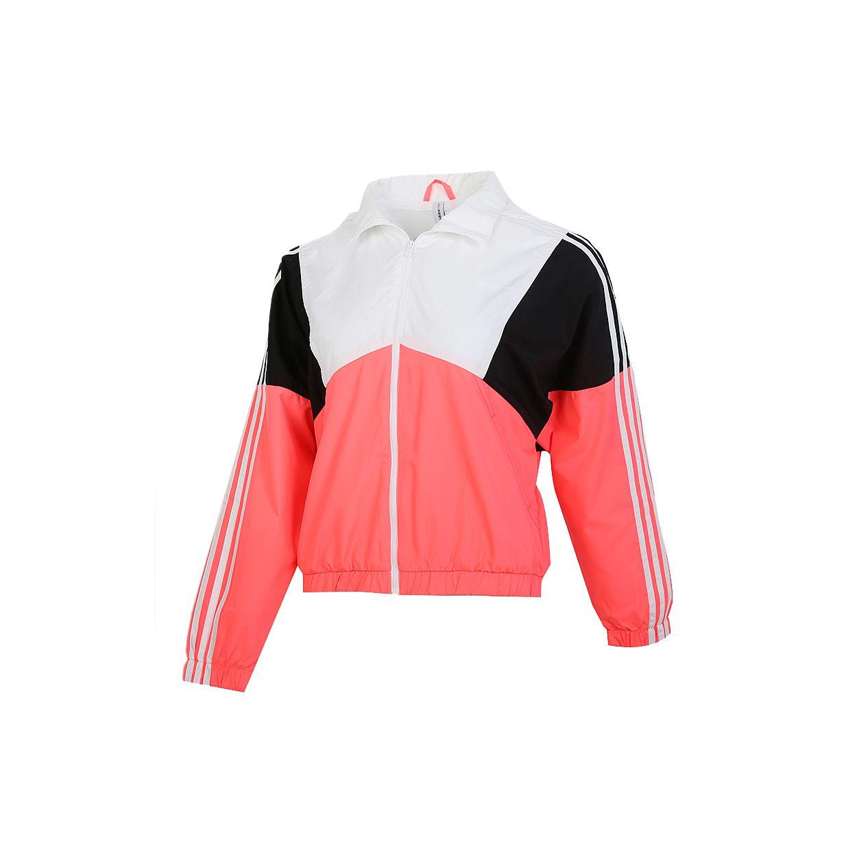 Adidas Повседневная спортивная куртка с капюшоном Color Block, женские куртки розового цвета GJ5359 XXL white