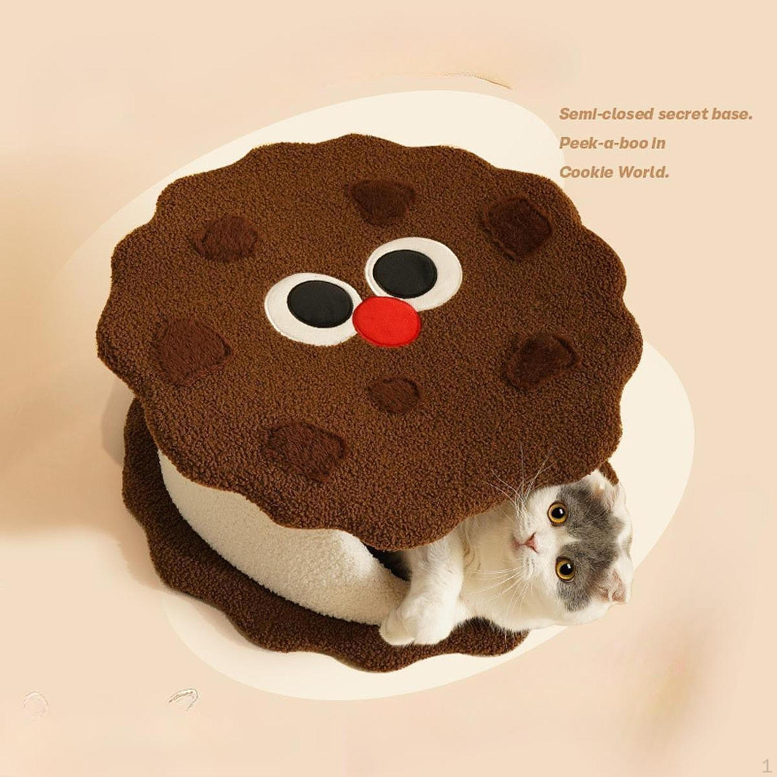 Кровать для кошек Cookie, домик для сна на осень и зиму, самонагревающаяся пещера для котят, убежище для чихуахуа black Pet Doggy