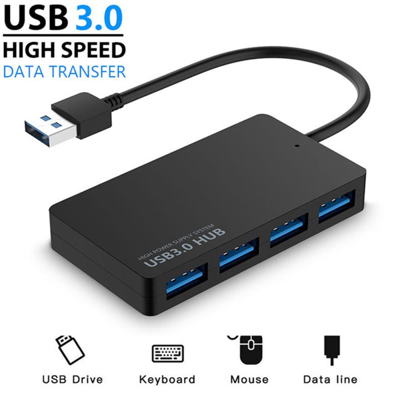 Высокоскоростной концентратор USB 3.0, мульти-разветвитель USB, 4-портовый адаптер для нескольких расширителей, компьютерные аксессуары для чёрный LQT